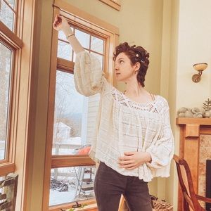 Free People Woven Lace Sweater